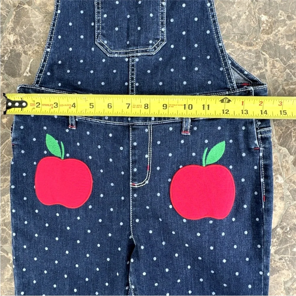 Gymboree Apple Dot Overalls Denim Teachers Favorite School Polka Dot Bib Size 8